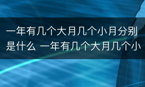 一年有几个大月几个小月分别是什么 一年有几个大月几个小月分别是什么意思