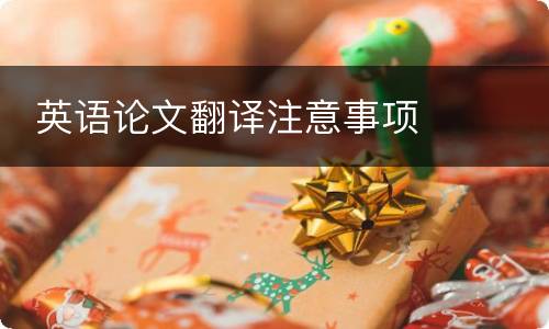 英语论文翻译注意事项