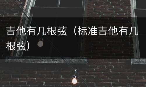 吉他有几根弦（标准吉他有几根弦）