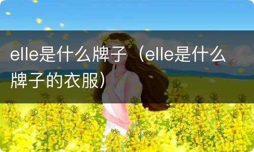 elle是什么牌子（elle是什么牌子的衣服）