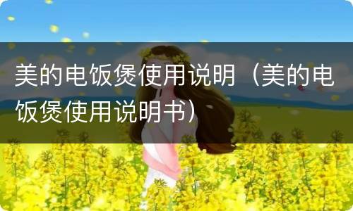 美的电饭煲使用说明（美的电饭煲使用说明书）