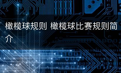 橄榄球规则 橄榄球比赛规则简介