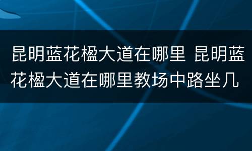 昆明蓝花楹大道在哪里 昆明蓝花楹大道在哪里教场中路坐几路车