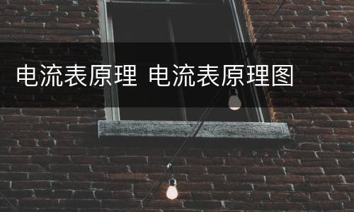 电流表原理 电流表原理图
