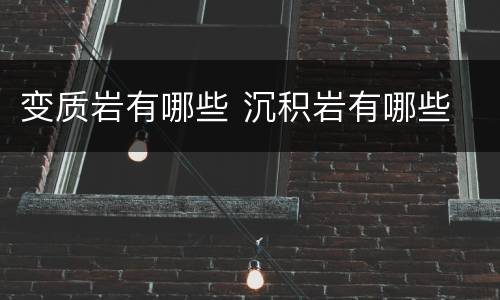变质岩有哪些 沉积岩有哪些