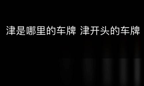 津是哪里的车牌 津开头的车牌