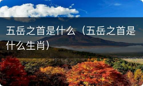 五岳之首是什么（五岳之首是什么生肖）