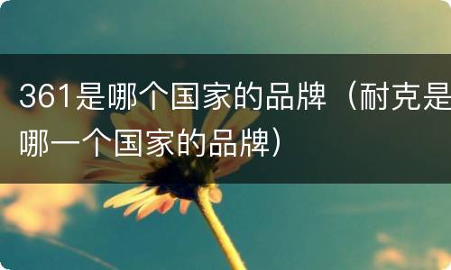 361是哪个国家的品牌（耐克是哪一个国家的品牌）