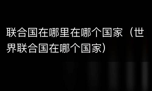 联合国在哪里在哪个国家（世界联合国在哪个国家）