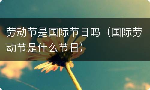 劳动节是国际节日吗（国际劳动节是什么节日）