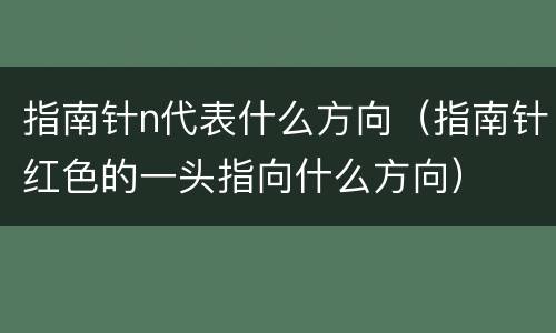 指南针n代表什么方向（指南针红色的一头指向什么方向）