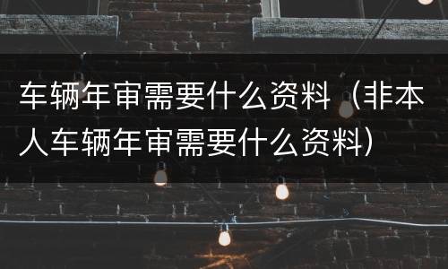 车辆年审需要什么资料（非本人车辆年审需要什么资料）