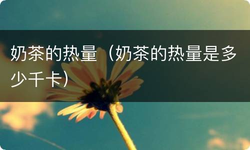 奶茶的热量（奶茶的热量是多少千卡）