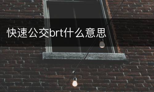 快速公交brt什么意思