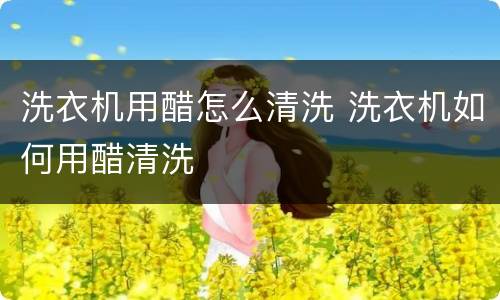 洗衣机用醋怎么清洗 洗衣机如何用醋清洗