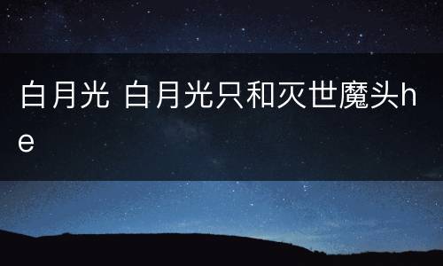 白月光 白月光只和灭世魔头he