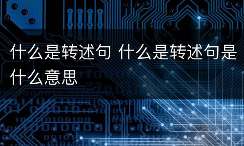 什么是转述句 什么是转述句是什么意思