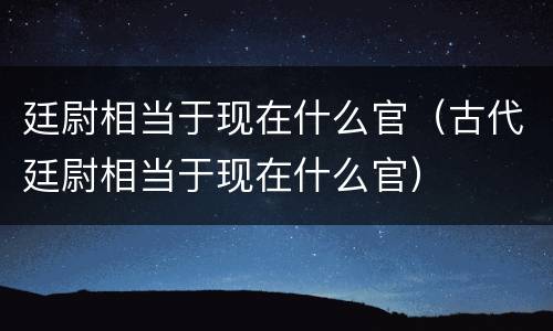 廷尉相当于现在什么官（古代廷尉相当于现在什么官）
