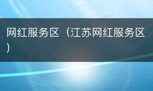 网红服务区（江苏网红服务区）