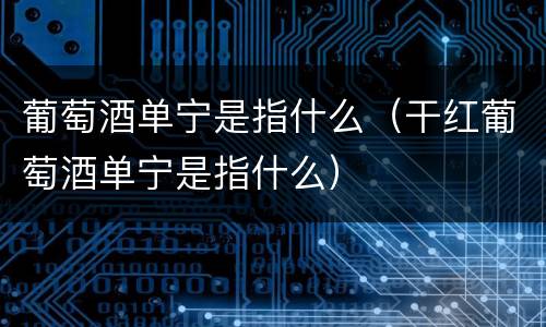 葡萄酒单宁是指什么（干红葡萄酒单宁是指什么）