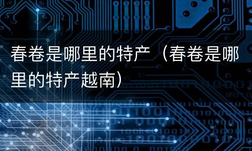 春卷是哪里的特产（春卷是哪里的特产越南）