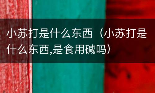 小苏打是什么东西（小苏打是什么东西,是食用碱吗）