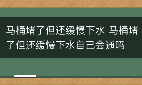 马桶堵了但还缓慢下水 马桶堵了但还缓慢下水自己会通吗
