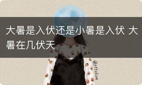 大暑是入伏还是小暑是入伏 大暑在几伏天