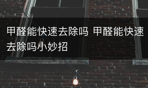 甲醛能快速去除吗 甲醛能快速去除吗小妙招