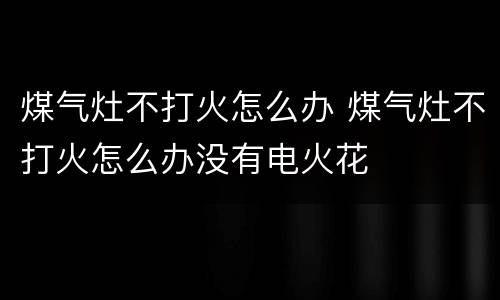煤气灶不打火怎么办 煤气灶不打火怎么办没有电火花