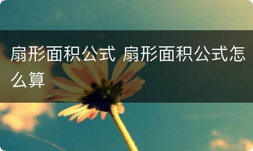 扇形面积公式 扇形面积公式怎么算