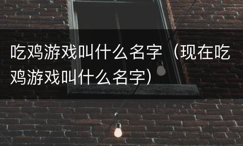 吃鸡游戏叫什么名字（现在吃鸡游戏叫什么名字）