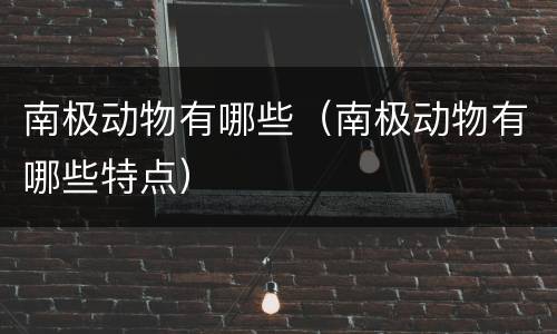 南极动物有哪些（南极动物有哪些特点）