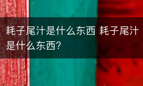 耗子尾汁是什么东西 耗子尾汁是什么东西?