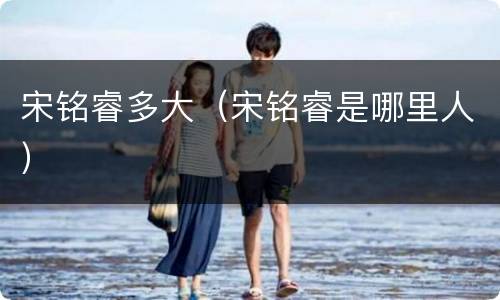 宋铭睿多大（宋铭睿是哪里人）