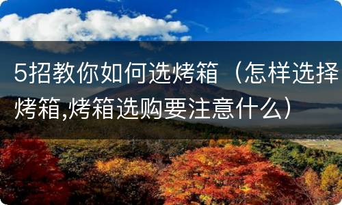 5招教你如何选烤箱（怎样选择烤箱,烤箱选购要注意什么）