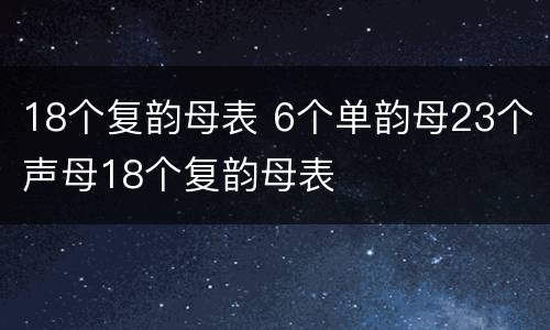 18个复韵母表 6个单韵母23个声母18个复韵母表