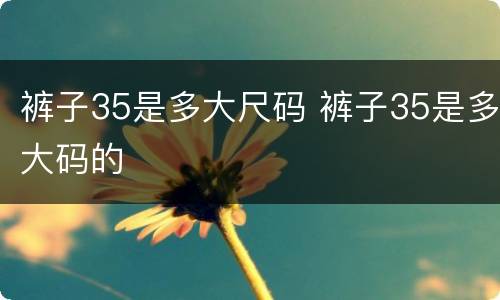 裤子35是多大尺码 裤子35是多大码的