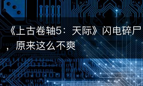 《上古卷轴5：天际》闪电碎尸，原来这么不爽