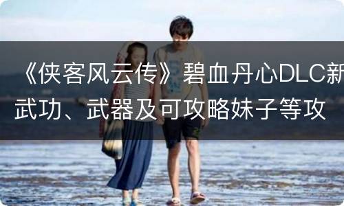 《侠客风云传》碧血丹心DLC新武功、武器及可攻略妹子等攻略汇总 新武功(1)