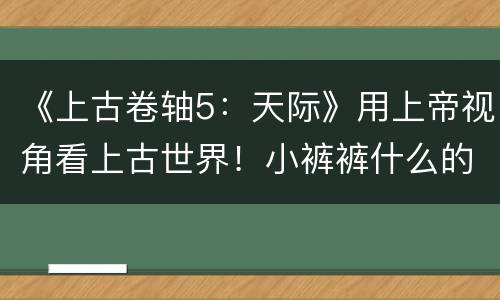 《上古卷轴5：天际》用上帝视角看上古世界！小裤裤什么的不过是浮云！