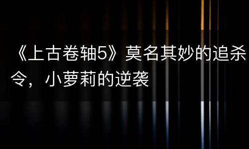 《上古卷轴5》莫名其妙的追杀令，小萝莉的逆袭