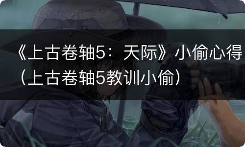 《上古卷轴5：天际》小偷心得（上古卷轴5教训小偷）