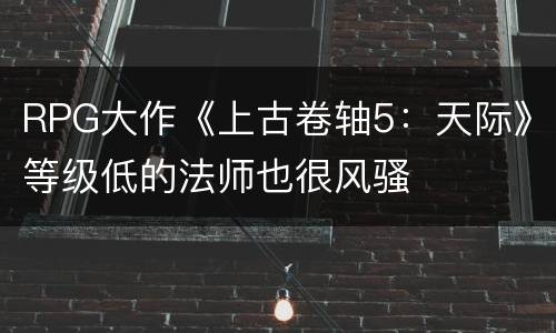 RPG大作《上古卷轴5：天际》等级低的法师也很风骚