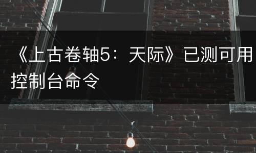 《上古卷轴5：天际》已测可用控制台命令