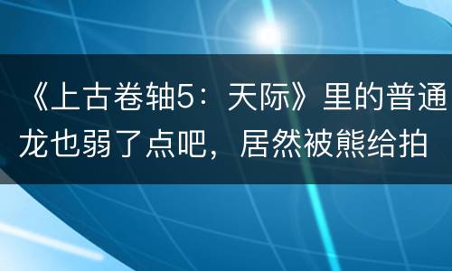 《上古卷轴5：天际》里的普通龙也弱了点吧，居然被熊给拍死了