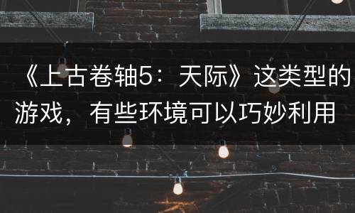 《上古卷轴5：天际》这类型的游戏，有些环境可以巧妙利用