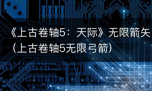 《上古卷轴5：天际》无限箭矢（上古卷轴5无限弓箭）