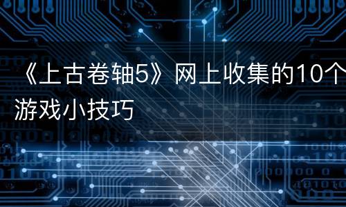 《上古卷轴5》网上收集的10个游戏小技巧