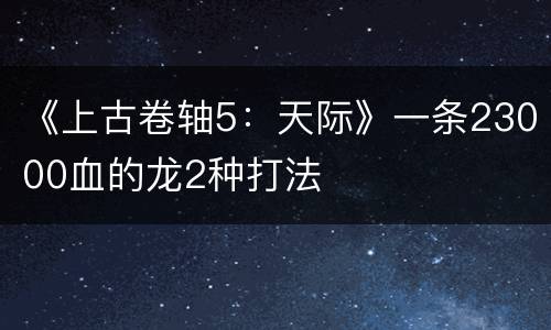 《上古卷轴5：天际》一条23000血的龙2种打法